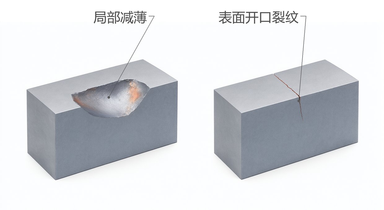 局部减薄与裂纹形态